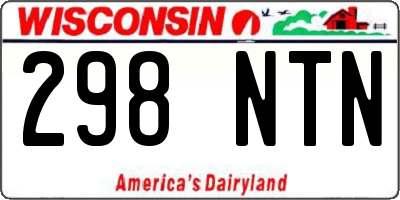 WI license plate 298NTN