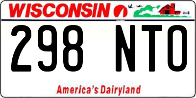 WI license plate 298NTO