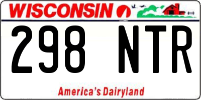 WI license plate 298NTR