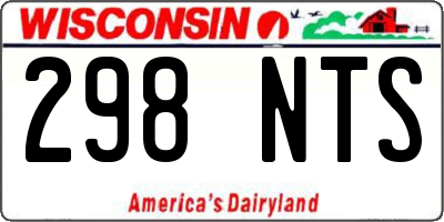 WI license plate 298NTS