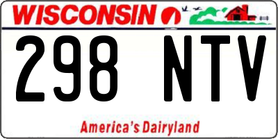 WI license plate 298NTV