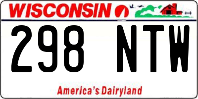 WI license plate 298NTW