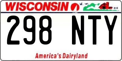 WI license plate 298NTY