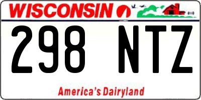 WI license plate 298NTZ