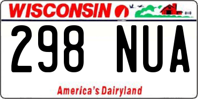 WI license plate 298NUA