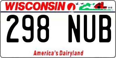 WI license plate 298NUB