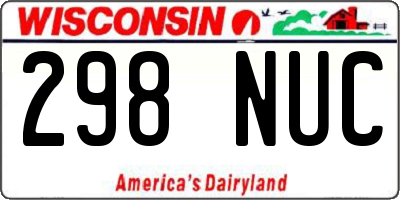 WI license plate 298NUC