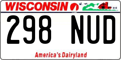 WI license plate 298NUD