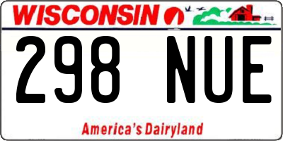 WI license plate 298NUE
