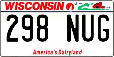 WI license plate 298NUG