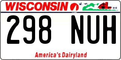 WI license plate 298NUH