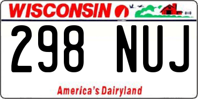 WI license plate 298NUJ