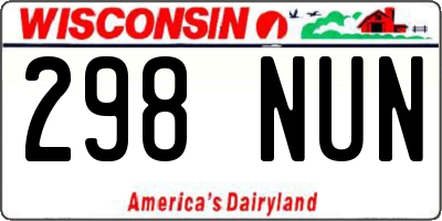 WI license plate 298NUN