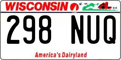 WI license plate 298NUQ