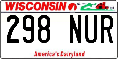 WI license plate 298NUR