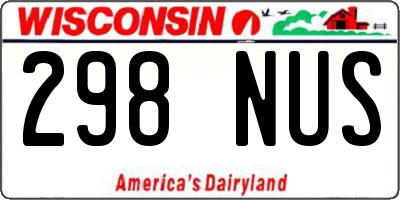 WI license plate 298NUS
