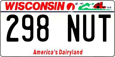 WI license plate 298NUT