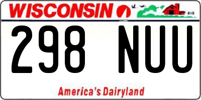 WI license plate 298NUU
