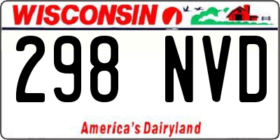 WI license plate 298NVD