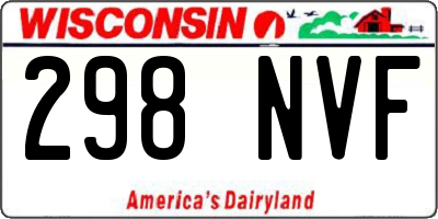 WI license plate 298NVF