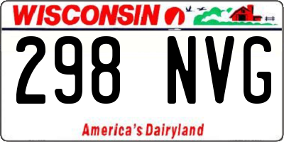 WI license plate 298NVG