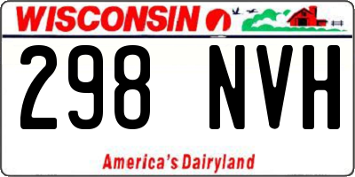 WI license plate 298NVH