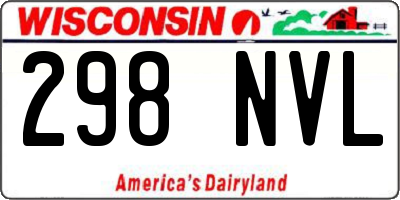 WI license plate 298NVL