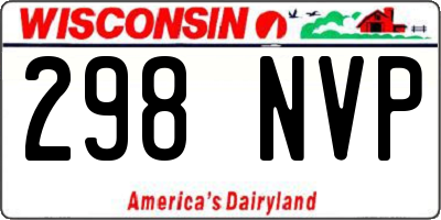 WI license plate 298NVP