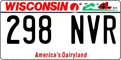 WI license plate 298NVR