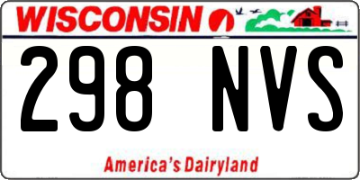 WI license plate 298NVS