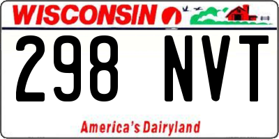 WI license plate 298NVT