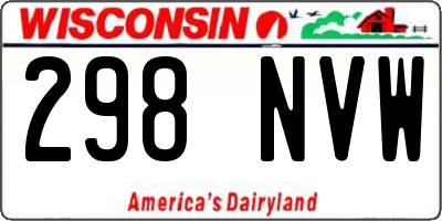 WI license plate 298NVW