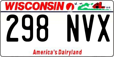 WI license plate 298NVX