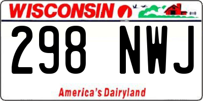 WI license plate 298NWJ