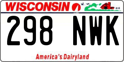 WI license plate 298NWK