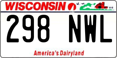 WI license plate 298NWL
