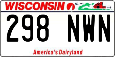 WI license plate 298NWN