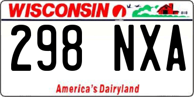 WI license plate 298NXA