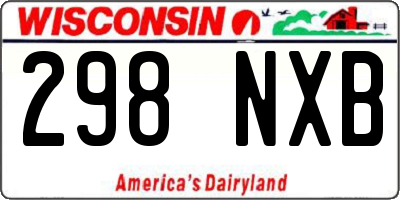 WI license plate 298NXB