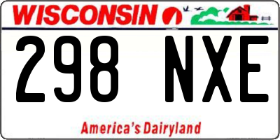 WI license plate 298NXE