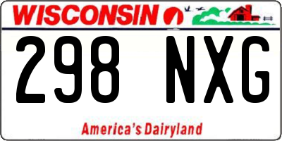WI license plate 298NXG