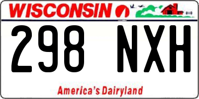 WI license plate 298NXH