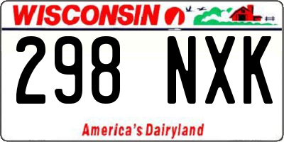 WI license plate 298NXK