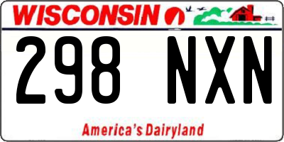 WI license plate 298NXN