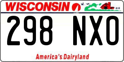 WI license plate 298NXO