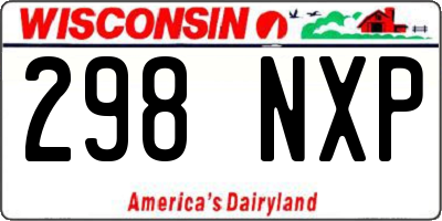 WI license plate 298NXP