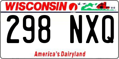 WI license plate 298NXQ
