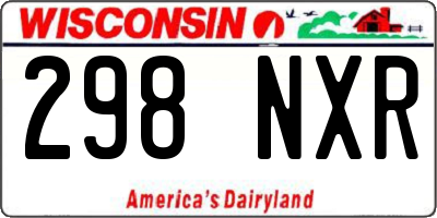 WI license plate 298NXR
