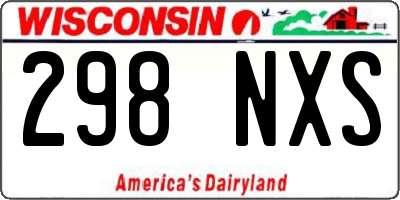 WI license plate 298NXS