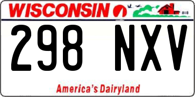 WI license plate 298NXV